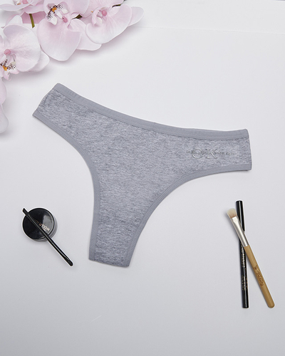 Tanga dama gri din bumbac - Lenjerie intima
