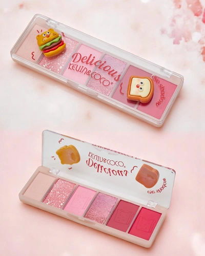 Kevin&Coco Paletă 6 farduri de pleoape cu sclipici Delicios