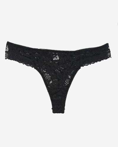 Chiloți tanga damă neagră din dantelă - Lenjerie intimă