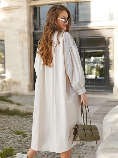 Royalfashion Cămașă lungă din bumbac pentru femei a'la rochie