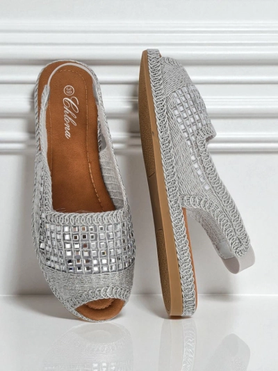 Royalfashion Women's Belle Sparkle Rhinestone Espadrille Sandals