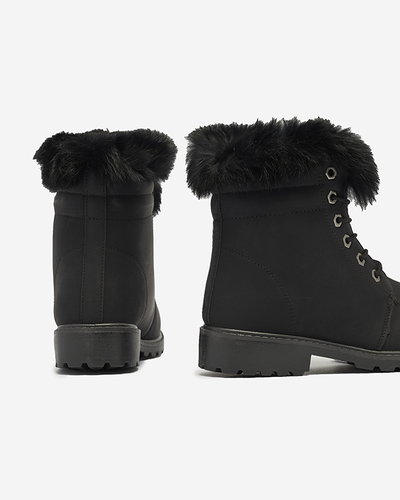 Cizme clasice de damă a'la trappers în negru Lausa- Footwear
