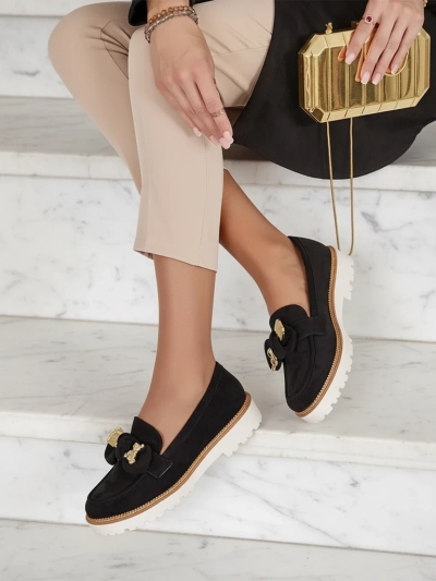 Nero Elegante Mocasini din Piele Ecologică