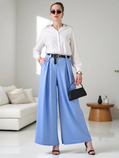 Royalfashion Pantaloni largi din viscoză pentru femei
