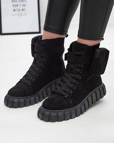 Cizme de damă cu săculeț, de culoare neagră Sauups- Footwear