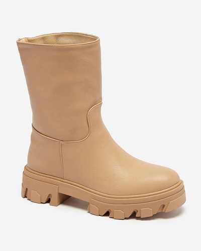 Botine de damă cu izolație Mekira camel - Încălțăminte