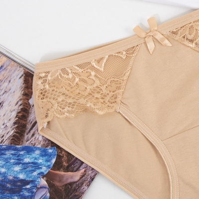 Chiloți bej femei cu dantelă - Lenjerie intimă