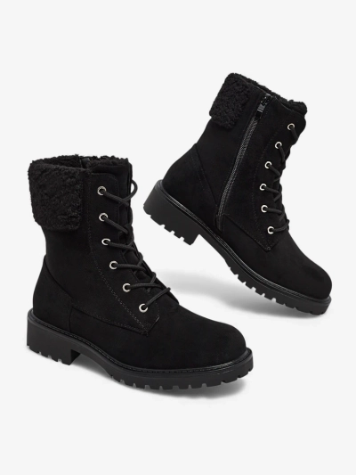 Botine de damă Trevolla din piele ecologică întoarsă cu șireturi