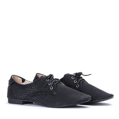 Czarne półbuty ażurowe Arianeas - Obuwie