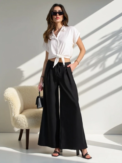 Pantaloni largi pentru femei Royalfashion