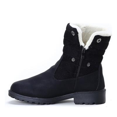 Czarne botki ocieplane Mameka- Obuwie