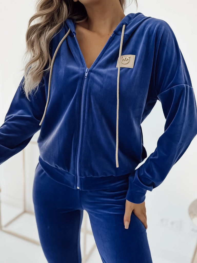 Royalfashion Cobalt Set de bluză de catifea pentru femei
