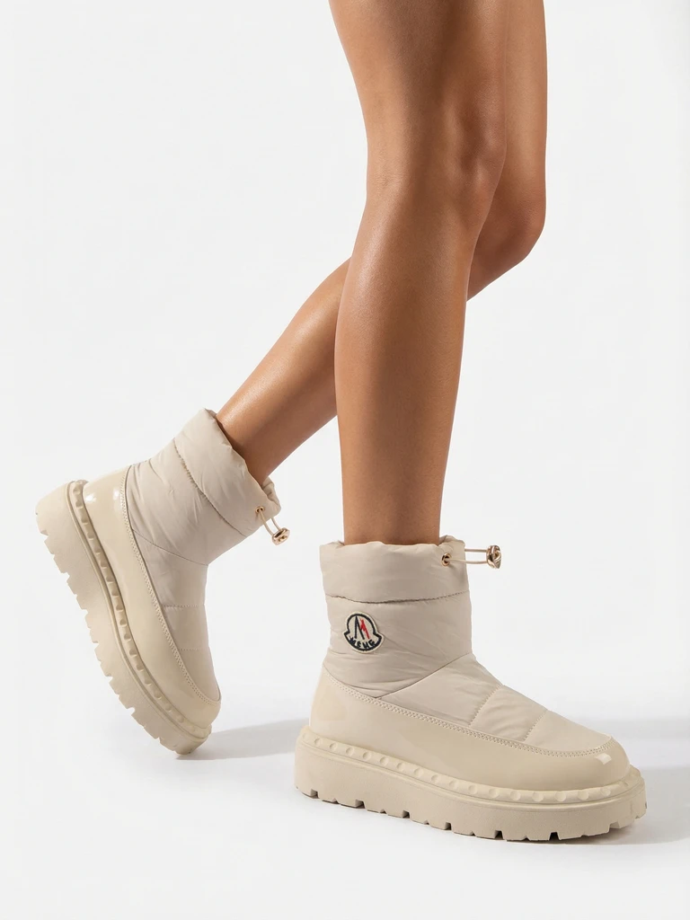 Royalfashion Cizme de zăpadă slip-on pentru femei de culoare crem Ireda