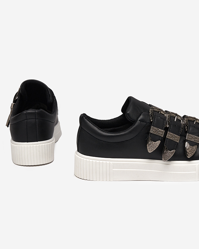 Pantofi sport de damă negri din piele ecologică Puvo- încălțăminte