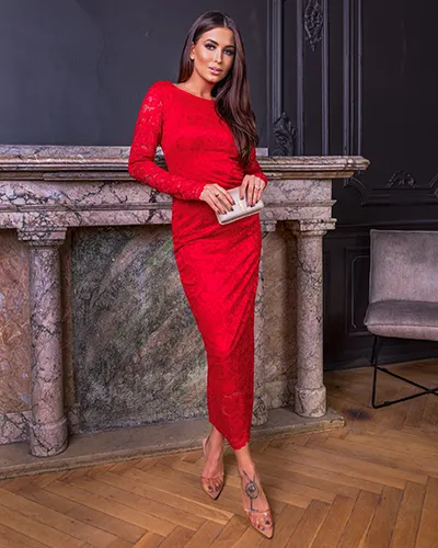 Rochie midi cu dantelă pentru femei de la Royalfashion