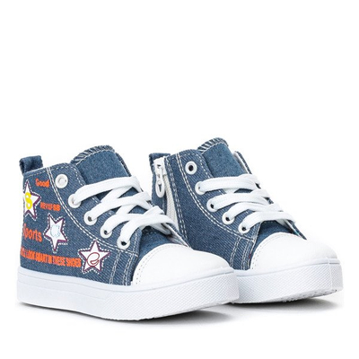 Niebieskie dziecięce trampki na zamek Sky - Obuwie