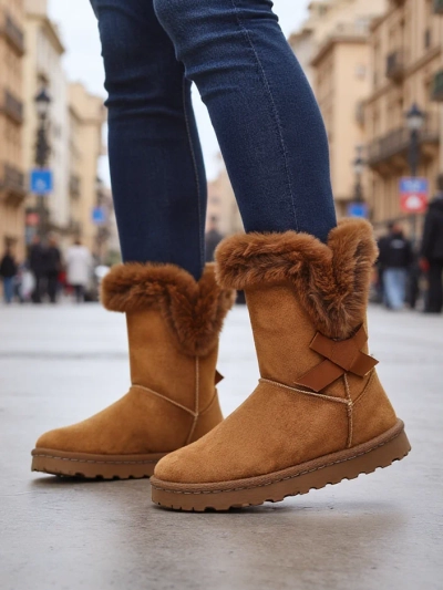 Botine de iarnă pentru femei Royalfashion cu fundiță Gezio