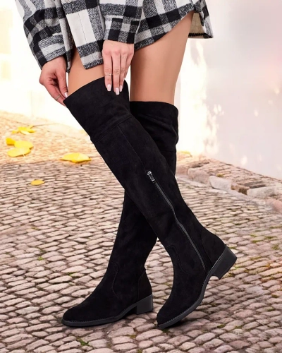 Royalfashion Cizme de damă Elayna din piele de căprioară ecologică