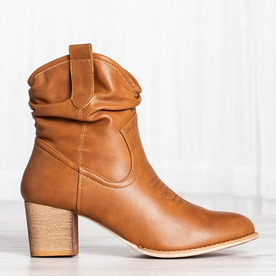 Ocieplane kowbojki w kolorze brązowym Vincenza - Obuwie