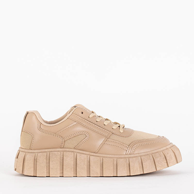 OUTLET Pantofi sport de dama bej pe platforma Renlida - Incaltaminte