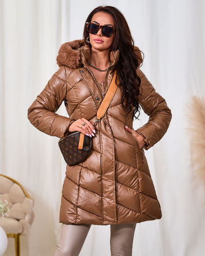 Royalfashion Jachetă de damă maro deschis