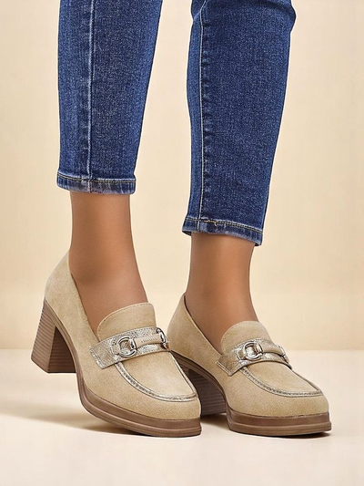 Royalfashion mocasini cu toc bloc pentru femei Apareus