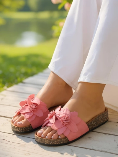 Sandale pentru femei Royalfashion cu flori Foules