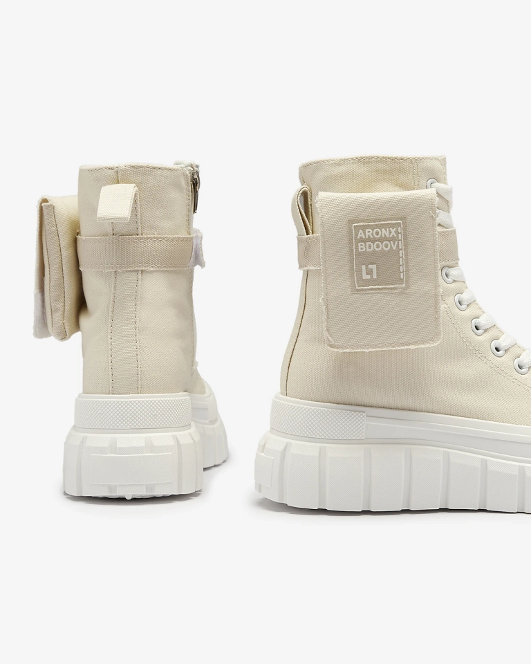 Adidași cu platformă înaltă de damă bej Uprella - Încălțăminte