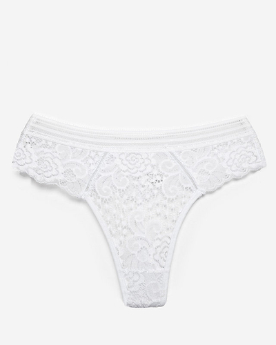Chiloți tanga damă albă din dantelă - Lenjerie intimă