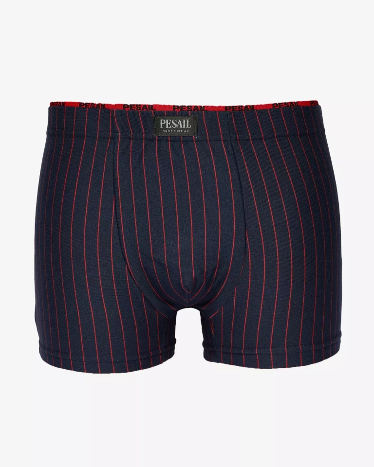 Royalfashion Boxeri pentru bărbați albastru marin cu dungi roșii