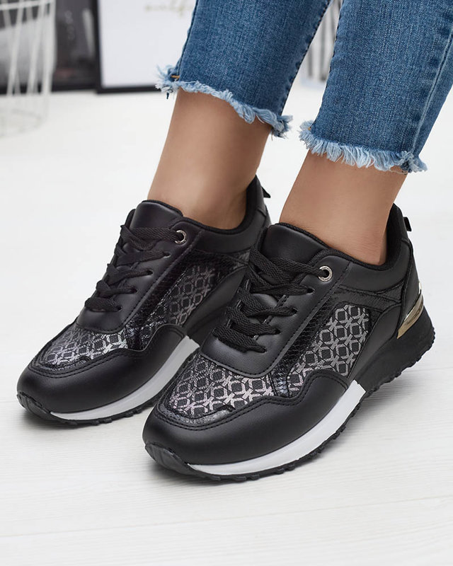 Pantofi sport cu șiret negru de damă Mnerio- Footwear