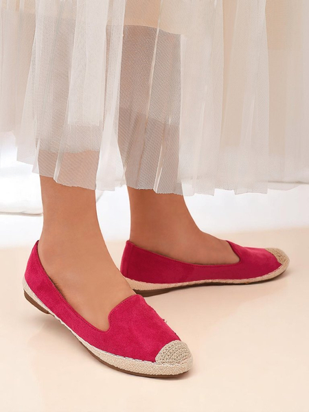 Espadrile Royalfashion pentru femei din piele intoarsa ecologica, cu toc bomba