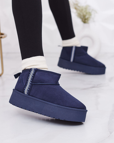 Royalfashion Pantofi de damă maro deschis a'la cizme de zăpadă cu ornament Parisela