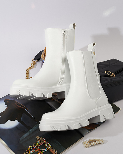 Cizme înalte de damă în alb Vyvieva- Footwear