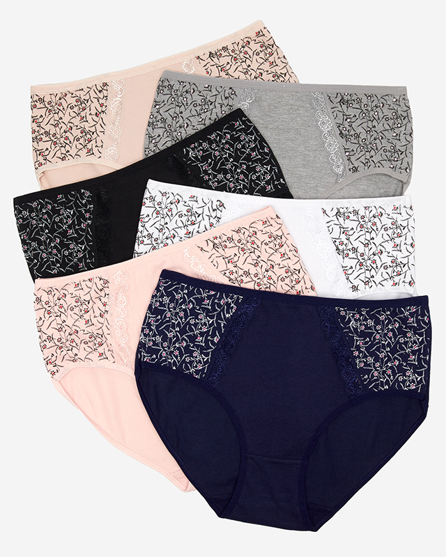 Un set de slip de dama cu imprimeu 6 / pachet PLUS SIZE - Lenjerie intima