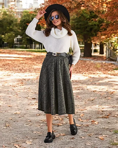 Fusta midi pentru femei Royalfashion