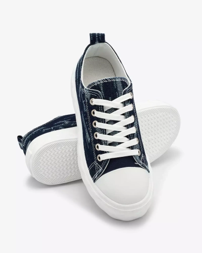 Royalfashion Adidași de damă din denim albastru marin cu frecare Nerolera