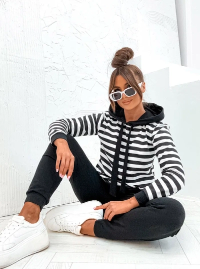 Royalfashion Set pentru femei din bumbac cu dungi