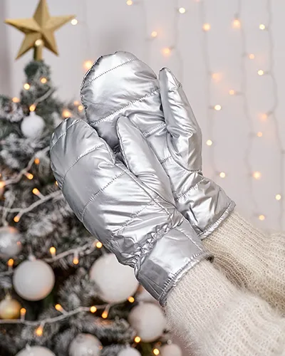 Royalfashion Mănuși argintii pentru femei