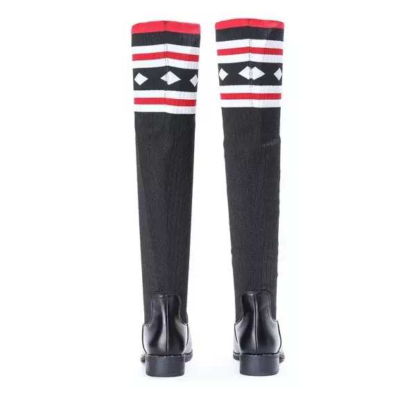 OUTLET Cizme negre a'la ciorap plat Salvia- Pantofi