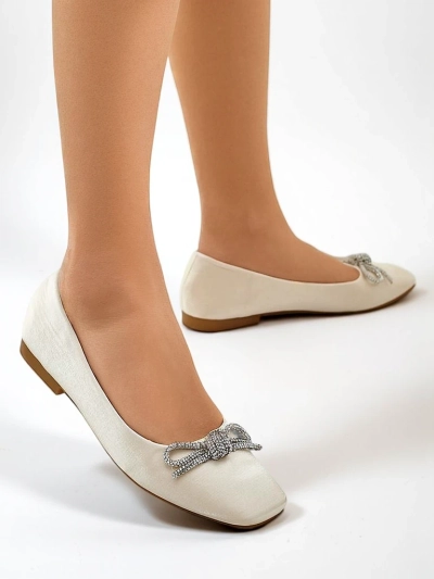 Royalfashion Pantofi ballet pentru femei cu fundă și luciu Ofenal