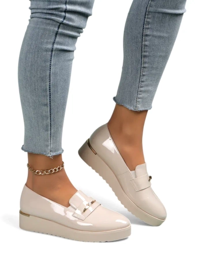 Royalfashion Loafers din piele lacuită pentru femei Arefel