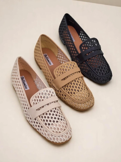 Mocasini bej Royalfashion Primavera Aelia din țesătură cu vârf migdalat
