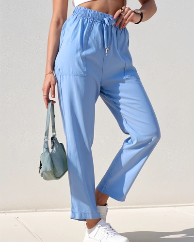 Royalfashion Pantaloni drepți din material pentru femei 7/8