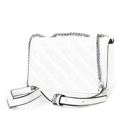 Mała pikowana torebka na ramię w kolorze białym - Torebki