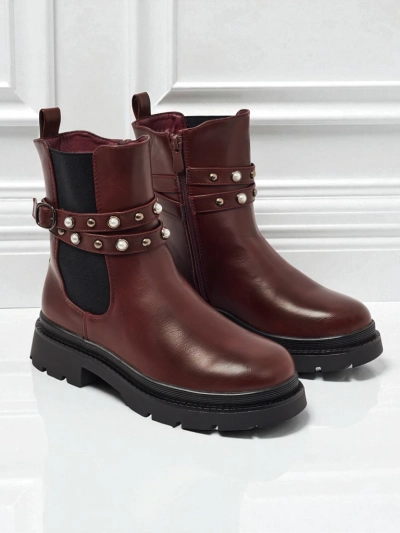 Botine înalte de damă din piele ecologică Pearl Mist