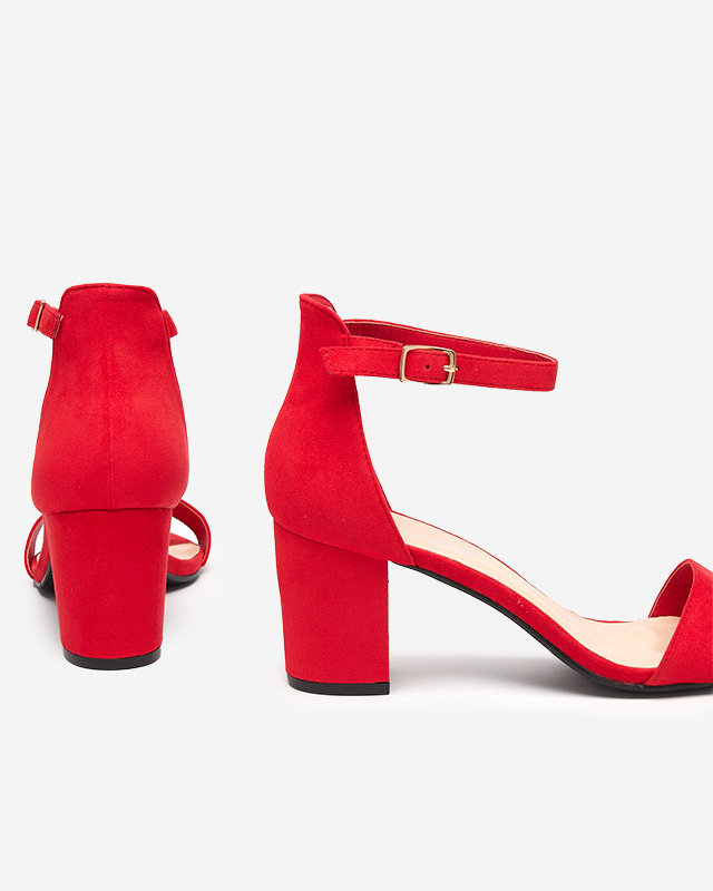 Sandale roșii de damă cu toc Elita - Încălțăminte