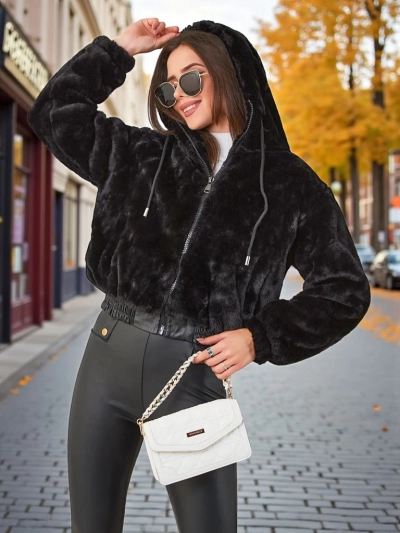 Jachetă pentru femei Royalfashion din blană artificială