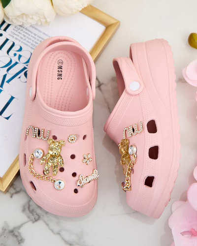 Royalfashion Șlapi de damă din cauciuc cu ornamente Fescas