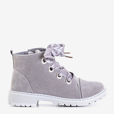 Cizme gri pentru copii de la Mevey - Pantofi